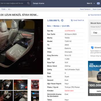 Sahibinden Togg Fiyatları İle İlgili Yanıltıcı İlanlar!