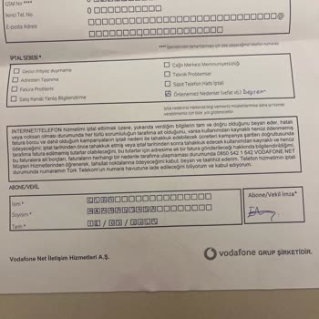 Vodafone Net Altyapı Yetersizliği Nedeniyle Abonelik İptali