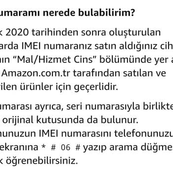 Amazon Yeni Telefonun Faturasına 1 Haftadır IMEI Numarası Eklemiyor!