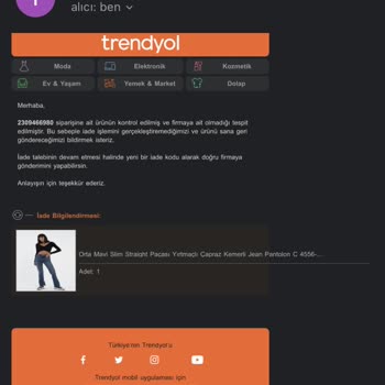 Trendyol Yanlış İade Ürünümü Göndermedi