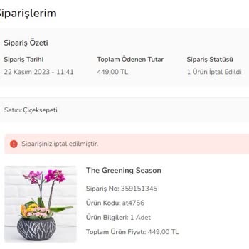 ÇiçekSepeti Hizmet Kusuru Ve Teslimat Problemleri