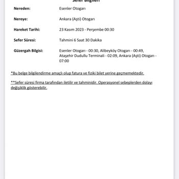 Obilet Bilet Güncelleme İşlemi