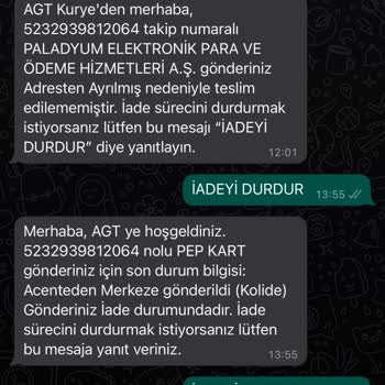AGT Kurye Pep Kartımı 1 Buçuk Aydır Getirmiyor!