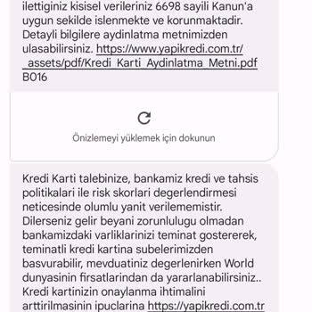 Yapı Kredi Kredi Kartı Bireysel Tek Şifre Satış
