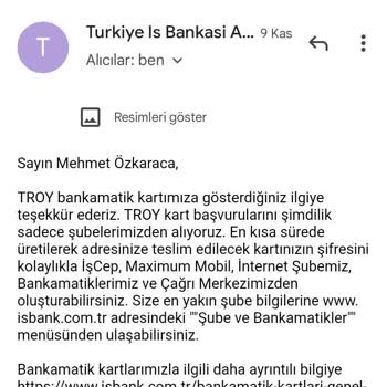 İş Bankası Troy Logolu Bankamatik Kart Başvurusunu Zorlaştırıyor