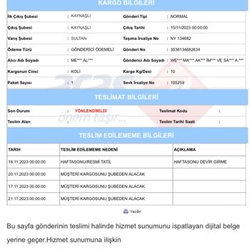 Aras Kargo Kargom Kayıp Bilgi Alamıyorum