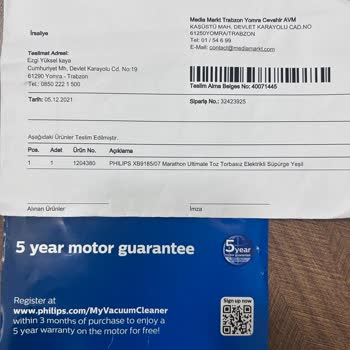 PHILIPS Garantisi Olan Süpürgeme Servis Ücreti Çıkardı