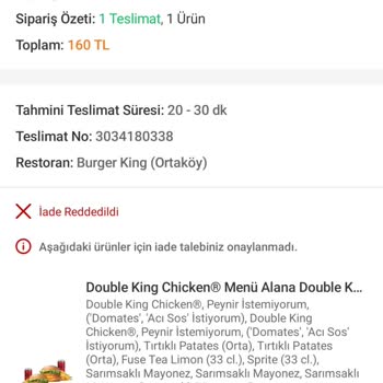 Trendyol Yemek Ve Burger King Ortaköy Restoranı