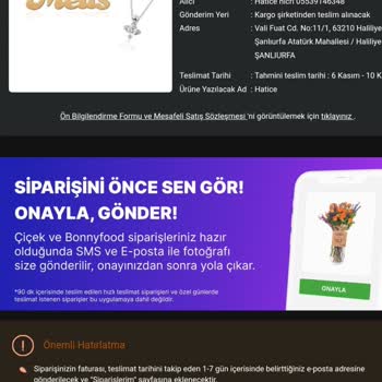 ÇiçekSepeti Ürün Teslim Olmaması Ve Para İadesi Olmaması