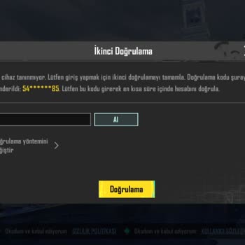 PUBG (Pubgmobile.com) Telefon Numaramı Değiştirdim