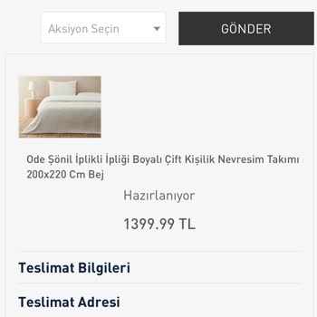 English Home- Verilen Siparişin Gecikmesi