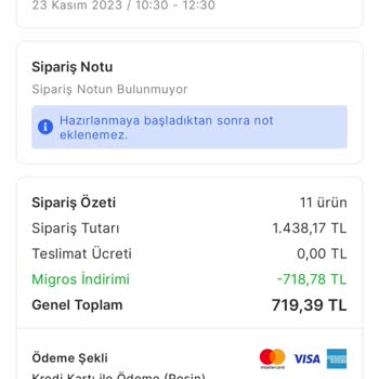 Migros Sanal Market Sipariş İptali