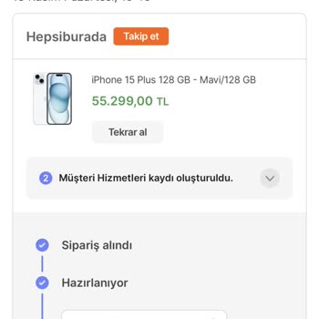 Hepsiburada Telefon Sipariş Teslimi