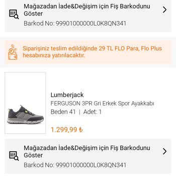 FLO Ayakkabı FLO Uygulamasından Ayakkabı Kargoya Verilmedi