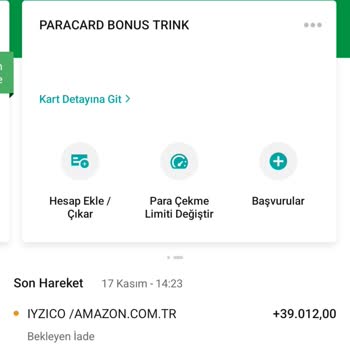 Garanti BBVA Amazon İade Sürecinde Para Kaybı Yaşanması