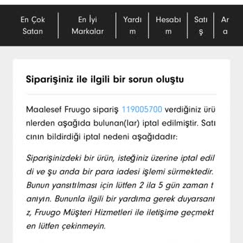 Fruugo Para İadesi Yapmadı