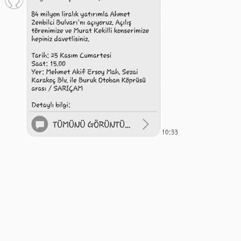 Adana Büyükşehir Belediyesi SMS Gönderimi Adana