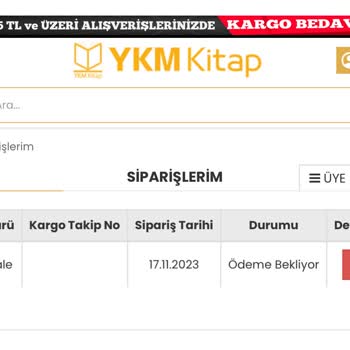 YKMkitap Ödeme Yaptım Ama Bir Haftadır Ödeme Bekliyor Yazıyor
