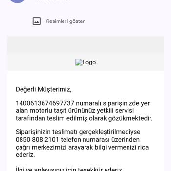 A101 İnternet Şubesinden Motor Teslimat Sorunu