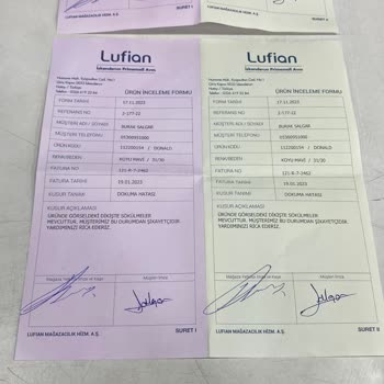 Sorunlu 2 Adet Pantolon Lufian Pişmanlıktır.