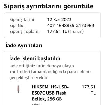 Amazon.com.tr 256 GB Yerine 64 GB Sattı
