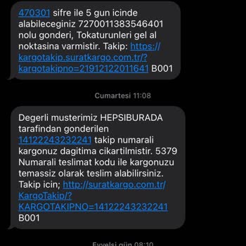 Sürat Kargo Tokat Şube Kargomu İletmeden Geri Gönderdi