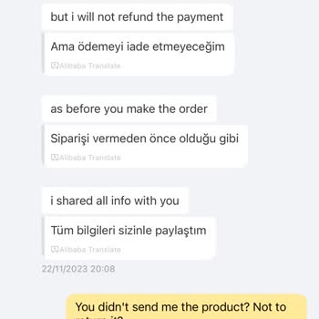 Alibaba Eksik Ürünü İade Etmiyor