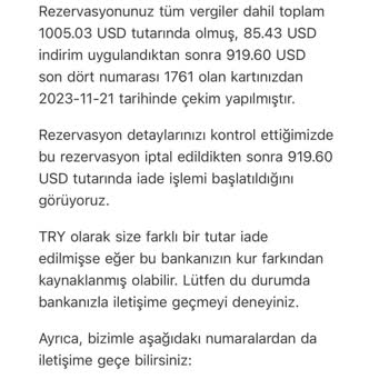 Booking.com Otel Rezervasyon İptali