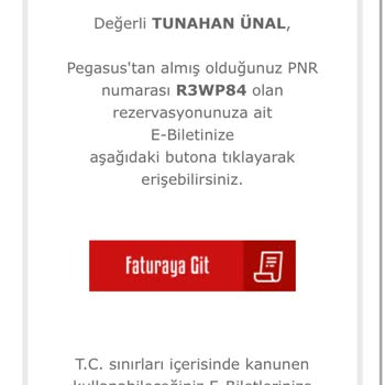 Pegasus Hava Yolları Bilet İade 3.000 TL Aldı