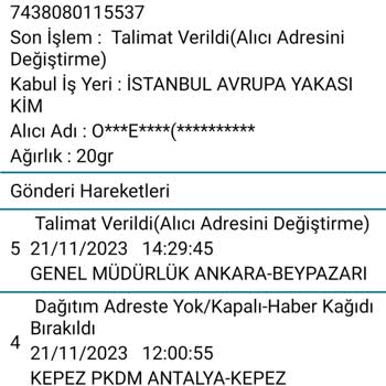 PTT Kargo Personeli Şikayet İşini Yapmayan