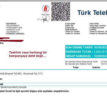 TTNET 'in Faturasında Açıklayamadığı Bedel...