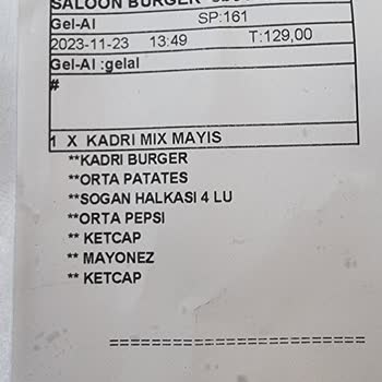 Saloon Burger Yemeğin Soğuk Ve Lezzetten Uzak Olması