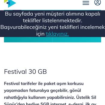 Türk Telekom Festival 30 GB Sorunsalı