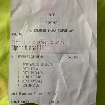 Popeyes Fazla Tutar Kesimi