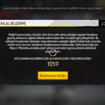 Garena Free Fire Hesabım Elmas Bam Yedi Oyun Göremiyorum