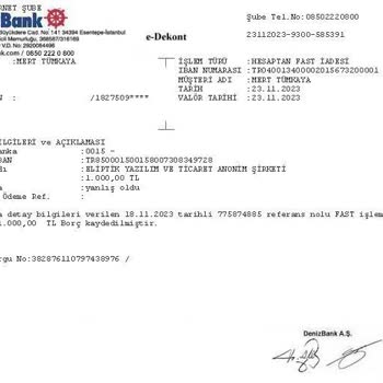 BTCTURK Yanlışlıkla Hesaptan Fast İadesi