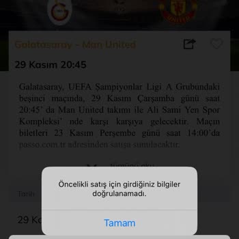 Passolig Galatasaray Maçı İçin Öncelikli Bilet Alamama