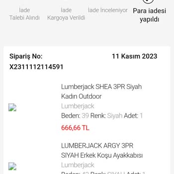 Lumberjack Sipariş İadesi Hakkında