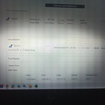 Tarom Uçak Biletim İletilmiyor