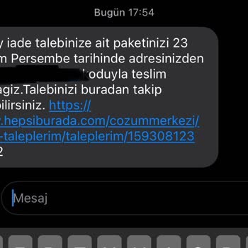 hepsiJET Hepsiburada Urunu Kapıdan İade Almıyor.
