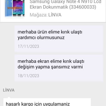N11 Ve Linva Adlı Mağaza Hasarlı Ürün