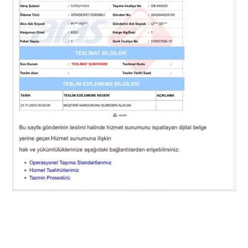 Aras Kargo'nun Terbiyesizliği Ve Davranışı