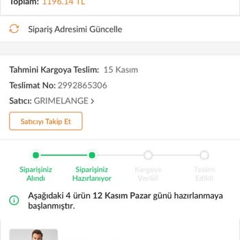Grimelange Ürünlerimi 20 Gündür Kargolamadı.