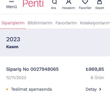Penti'nin Siparişimi 10 Günde Kargoya Verilmemesi