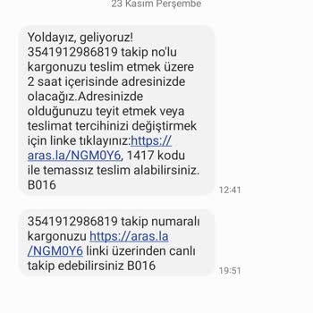Aras Kargo 2 Saat İçinde Adresinizdeyiz Diyerek Gelmeyen Kargo