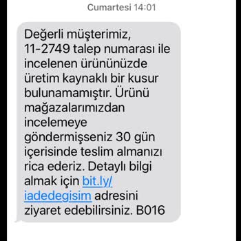 Skechers Ayakkabı İade Talebim Reddedildi.