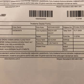Skechers Ayakkabı İade Talebim Reddedildi.