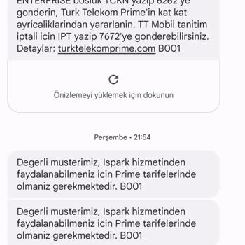 Türk Telekom Prime İspark Hizmeti Mağduriyeti