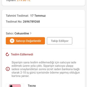 Ceku Online Para İadesi
