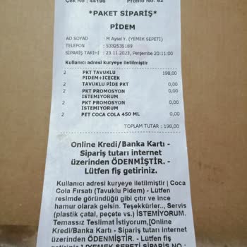 Pidem Restaurant Eksik Sipariş Hayal Kırıklığı - İçecekler Yok!